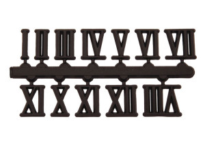 Zahlensatz 1-12 Kunststoff schwarz 15mm römische Zahlen