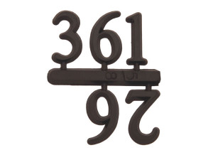 Zahlensatz 3-6-9-12 Kunststoff 10mm schwarz arabische Zahlen